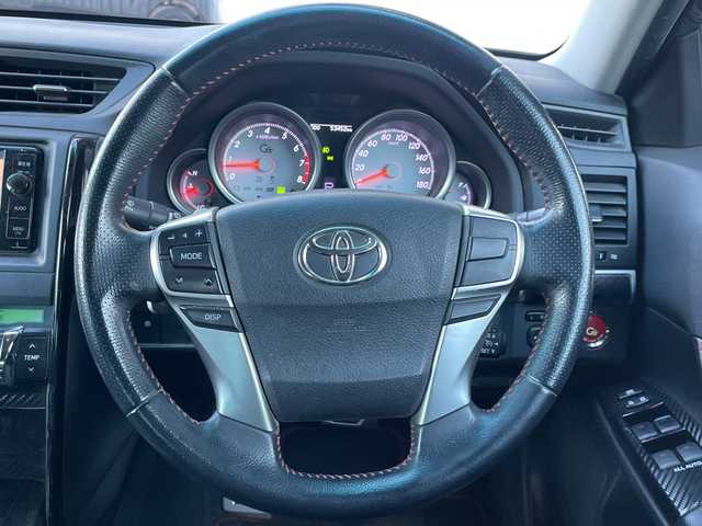 トヨタ マークＸ 350S G’s 神奈川県 2014(平26)年 5.4万km ブラック プッシュスタート/純正SDナビ/AM/FM/Bluetooth接続/フルセグTV/HDMI/ビルトインETC/パドルシフト/クルーズコントロール/横滑り防止装置/HIDライト/フォグライト/オートライト/USB端子/電動格納ミラー/純正フロアマット