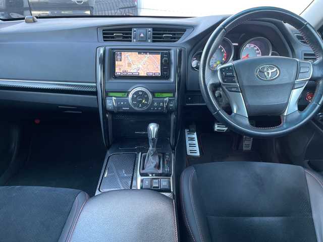 トヨタ マークＸ 350S G’s 神奈川県 2014(平26)年 5.4万km ブラック プッシュスタート/純正SDナビ/AM/FM/Bluetooth接続/フルセグTV/HDMI/ビルトインETC/パドルシフト/クルーズコントロール/横滑り防止装置/HIDライト/フォグライト/オートライト/USB端子/電動格納ミラー/純正フロアマット