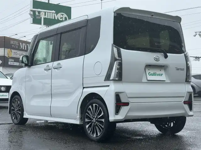 ダイハツ タント カスタム RS 徳島県 2019(令1)年 1.6万km シャイニングホワイトパール 純正9インチSDナビ　NSZN-Y69DS/TV/Bluetooth/AM/FM/DISC/iPod/SD/両側パワースライドドア/シートヒーター/ビルトインETC/バックカメラ/クリアランスソナー/ドライブレコーダー/フォグライト/クルーズコントロール/アイドリングストップ/ドアバイザー/純正フロアマット/純正15インチアルミホイール/オートライト/レーンキープアシスト/LEDヘッドライト/新車時保証書/取扱説明書