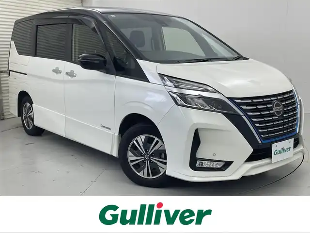 日産 セレナ e－パワー ハイウェイスター V 茨城県 2021(令3)年 5万km ブリリアントホワイトパール 2トーン 純正10型ナビ/フルセグ/社外フリップダウンモニター/プロパイロット/衝突被害軽減ブレーキ/車線逸脱抑制装置/オートマチックハイビーム/クリアランスソナー/BSM/両側電動スライドドア/ETC/ドラレコ/防水シート/純正15インチAW/LEDヘッドライト/スマートキー