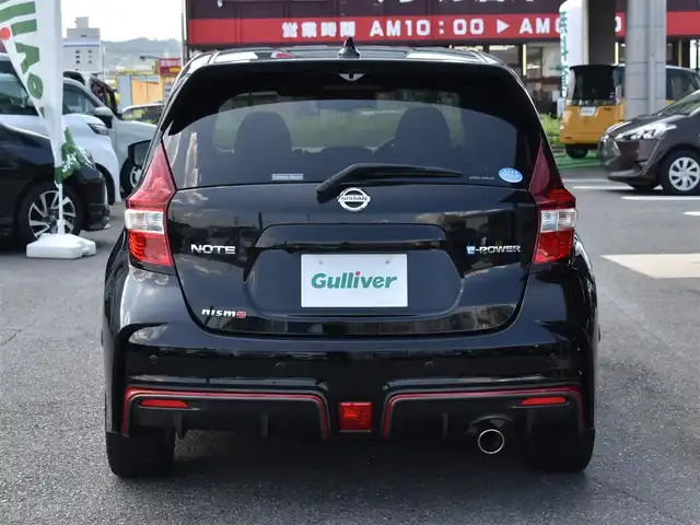 日産 ノート e－パワー ニスモ 福岡県 2019(令1)年 3.1万km スーパーブラック インテリジェントエマージェンシーブレーキ/純正ナビ(MM318D-W)/フルセグTV/アラウンドビューモニター/デジタルインナーミラー/ドライブレコーダー前/LEDヘッドライト/フォグランプ/ステアリングスイッチ/純正16インチアルミホイール/コーナーセンサー/バックセンサー/ETC/純正ドアバイザー/純正フロアマット