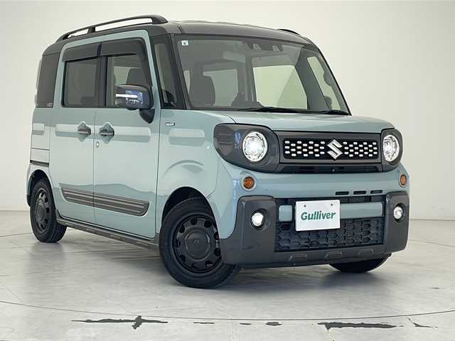 スズキ スペーシア ギア HYBRID XZターボ 沖縄県 2021(令3)年 4.8万km オフブルーメタリック/ガンメタリック2トーンルーフ 社外ディスプレイオーディオ【DMH-SF500】/applecarplay/Ｂｌｕｅｔｏｏｔｈ/全方位モニター/バックカメラ/ＥＴＣ/ＬＥＤヘッドライト/両側パワースライドドア/クルーズコントロール/ＨＵＤ/プッシュスタート　/サーキュレーター