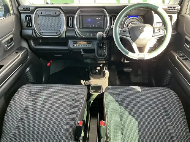 スズキ ハスラー Jスタイル Ⅱ ターボ 奈良県 2023(令5)年 2.1万km クールカーキパールメタリック/ソフトベージュメタリック ワンオーナー車/禁煙車/社外ディスプレイオーディオ　/Bluetooth　/USB/HDMI入力　/バックカメラ　/前後ドライブレコーダー　/追従型クルーズコントロール　/パドルシフト/前席シートヒーター　/社外フロアマット/純正アルミホイール/ルーフレール/オートLEDライト　/衝突被害軽減ブレーキ/横滑り防止装置/車線逸脱警報　/W+サイド+カーテンエアバッグ/スペアキー1本/保証書/取扱説明書