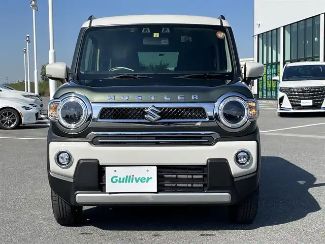 スズキ ハスラー Jスタイル Ⅱ ターボ 奈良県 2023(令5)年 2.1万km クールカーキパールメタリック/ソフトベージュメタリック ワンオーナー車/禁煙車/社外ディスプレイオーディオ　/Bluetooth　/USB/HDMI入力　/バックカメラ　/前後ドライブレコーダー　/追従型クルーズコントロール　/パドルシフト/前席シートヒーター　/社外フロアマット/純正アルミホイール/ルーフレール/オートLEDライト　/衝突被害軽減ブレーキ/横滑り防止装置/車線逸脱警報　/W+サイド+カーテンエアバッグ/スペアキー1本/保証書/取扱説明書