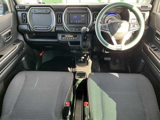 スズキ ハスラー Jスタイル Ⅱ ターボ 奈良県 2023(令5)年 2.1万km クールカーキパールメタリック/ソフトベージュメタリック ワンオーナー車/禁煙車/社外ディスプレイオーディオ　/Bluetooth　/USB/HDMI入力　/バックカメラ　/前後ドライブレコーダー　/追従型クルーズコントロール　/パドルシフト/前席シートヒーター　/社外フロアマット/純正15インチアルミホイール/ルーフレール/オートLEDライト　/衝突被害軽減ブレーキ/横滑り防止装置/車線逸脱警報　/W+サイド+カーテンエアバッグ/スペアキー1本/保証書/取扱説明書