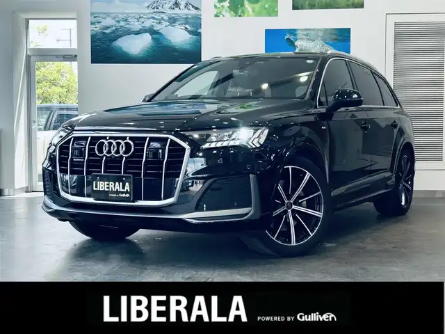 アウディ Ｑ７ 45 Sラインリミテッド 大阪府 2020(令2)年 2.1万km 黒 プレミアムP/７シーターP/１オーナー/HUD/バーチャルコックピット/黒革/パワーシート/シートヒーター/Dシートメモリ/純正ナビ/TV/360度カメラ/applecarplay/純正21インチAW/電動リアゲート/電動格納サードシート/ACC/サイドアシスト/ETC/ドラレコ/レーダー探知機
