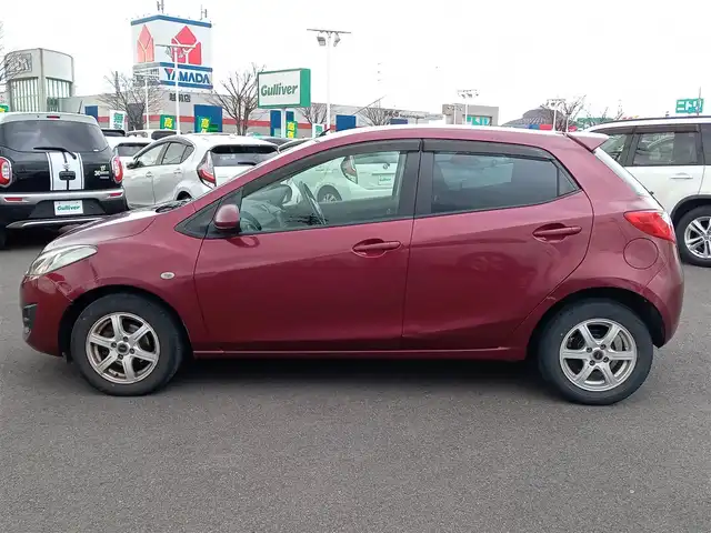 マツダ デミオ 13C－V スマートEDⅡ 福井県 2014(平26)年 7.1万km バーガンディレッドマイカ 純正オプションナビ（CA9TD）/・（ワンセグ/CD/FM/AM）/純正フロアマット/ステアリングリモコン/ライトレベライザー/電動格納ミラー/リモコンキー