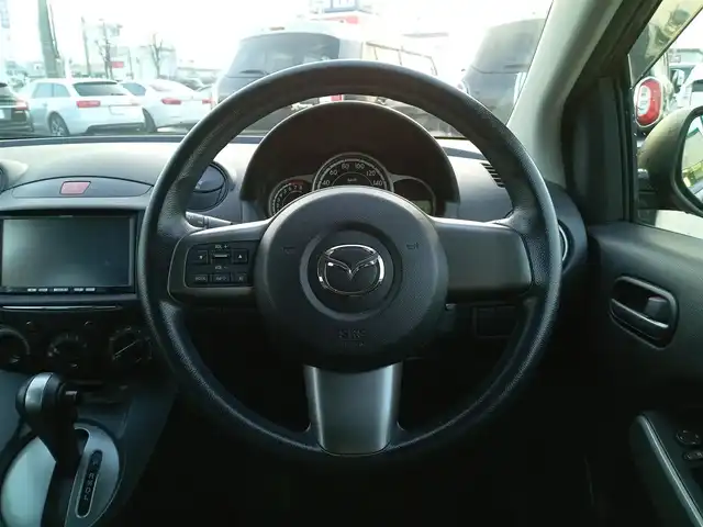 マツダ デミオ 13C－V スマートEDⅡ 福井県 2014(平26)年 7.1万km バーガンディレッドマイカ 純正オプションナビ（CA9TD）/・（ワンセグ/CD/FM/AM）/純正フロアマット/ステアリングリモコン/ライトレベライザー/電動格納ミラー/リモコンキー