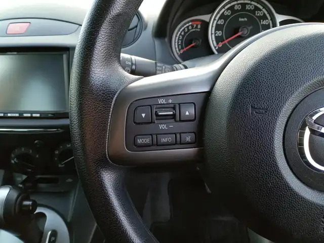 マツダ デミオ 13C－V スマートEDⅡ 福井県 2014(平26)年 7.1万km バーガンディレッドマイカ 純正オプションナビ（CA9TD）/・（ワンセグ/CD/FM/AM）/純正フロアマット/ステアリングリモコン/ライトレベライザー/電動格納ミラー/リモコンキー