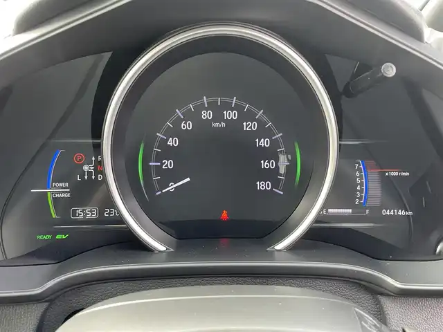 ホンダ フィット ハイブリット モデューロスタイル ホンダセンシング 島根県 2018(平30)年 4.4万km シャイニンググレーM ワンオーナー/ハーフレザー調シート/純正ナビ/（AM/FM/TV/Bluetooth）/フルセグTV/バックカメラ/ビルトインETC/レーダークルーズコントロール/ステアリングスイッチ/LEDオートライト/衝突軽減システム/レーンキープアシスト/純正アルミ/プッシュスタート/純正フロアマット/スペアキー/ISOFIX