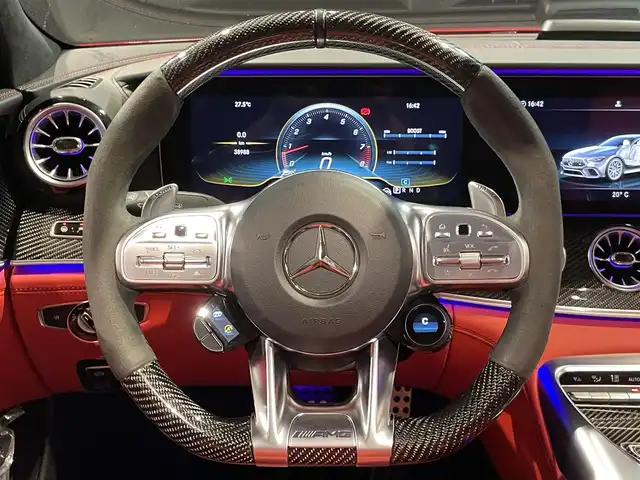 メルセデスＡＭＧ ＧＴ 63 S 4マチック+ 道央・札幌 2019(令1)年 3.9万km ジュピターレッド AMGパフォーマンスパッケージ/・AMGパフォーマンスシート/・マットブラックペイント21インチAMGクロススポークAW/AMGカーボンパッケージ/・AMGエクステリアカーボンパッケージ/・AMGカーボンファイバーインテリアトリム/・AMGパフォーマンスステアリング/Burmesterハイエンド3Dオーディオパッケージ/・ガラススライディングルーフ/360°カメラシステム/パークトロニック/アクティブパーキングアシスト/マルチビームLEDヘッドライト/アダプティブハイビームアシストプラス/メモリー付パワーシート(D/N)/電動ランバーサポート(D/N)/シートヒーター(全席)/シートベンチレーター(D/N)/エアバランスパッケージ/COMANDシステム/・12.3インチワイドディスプレイ/・フルセグTVチューナー/・AppleCarPlay/ヘッドアップディスプレイ/アンビエントライト(64色)/純正ドライブレコーダー/EASY-PACK自動開閉テールゲート/フットトランクオープナー/レーダーセーフティパッケージ/・アクティブディスタンスアシストディストロニック/・アクティブブラインドスポットアシスト/・PRE-SAFEプラス