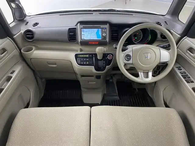 ホンダ Ｎ ＢＯＸ G Lパッケージ 福井県 2012(平24)年 8.5万km プレミアムホワイトパール 純正ナビゲーション/【AM/FM/CD/Bluetooth/ワンセグTV】/バックカメラ/ETC/片側パワースライドドア/プッシュスタート/スマートキー/スペアキー