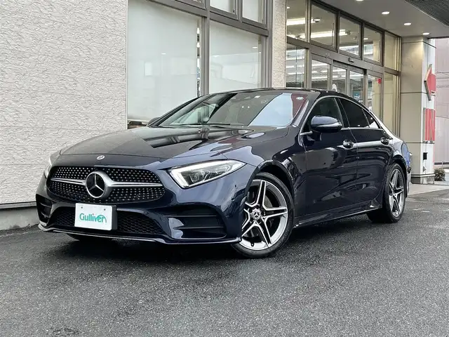メルセデス・ベンツ ＣＬＳ２２０ｄ スポーツ エクスクルーシブPKG 大阪府 2019(平31)年 2万km カバンサイトブルー サンルーフ/Burmesterサウンド/純正12インチHDDナビ/（フルセグ/BT/AppleCarPlay）/360度カメラ/レーダークルーズコントロール/レーンキープアシスト/ブラインドスポットモニター/衝突軽減防止システム/黒レザーシート/全席シートヒーター/前席エアーシート/パワーシート/純正19インチAW/前後ドライブレコーダー/保証書/取扱説明書/スペアキー　有