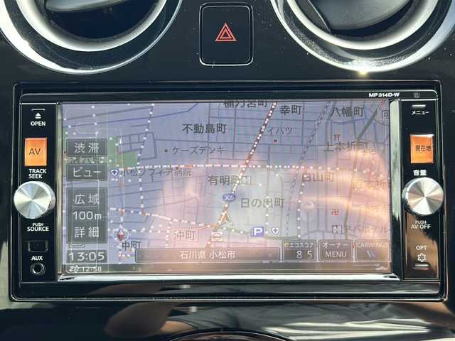 日産 ノート X DIG－S Vセレ +セーフ 石川県 2014(平26)年 6.4万km シャイニングブルー 純正SDナビ(MP314D-W)【FM/AM/フルセグ/CD/Bluetooth】/バックカメラ/アラウンドビューモニター/ETC/ドライブレコーダー/ヒーターミラー/前後コーナーセンサー/LEDヘッドライト/オートライト/プッシュスタート