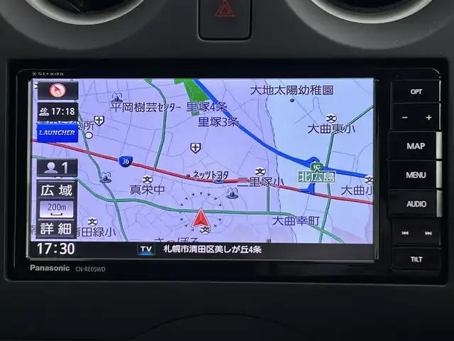 日産 ノート X FOUR 道央・札幌 2018(平30)年 4.6万km ブリリアントホワイトパール ・ワンオーナー/・４WD/・寒冷地仕様/・社外ナビ/　CD/DVD/SD/BT/フルセグ/・バックカメラ/・エマージェンシーブレーキ/・レーンキープアシスト/・クリアランスソナー/・横滑り防止/・LEDヘッドライト/・オートライト/・プッシュスタート/・スマートキー/・純正フロアマット/・ドアバイザー