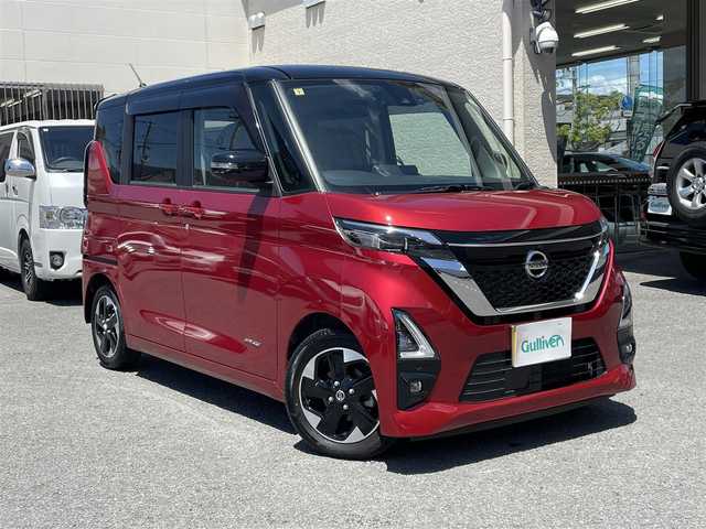 日産 ルークス HWS X プロパイロットED 和歌山県 2020(令2)年 1.2万km スパークリングレッド/ブラック 純正ディーラー9インチHDDナビ/(フルセグＴＶ/FM/AM/CD/DVD/Bluetooth/USB/SD/iPod/AUX)/両側パワースライドドア/ETC/ドライブレコーダー/全周囲カメラ/アダプティブLEDヘッドライト/インテリジェントLI/オートホールド/インテリジェントアラウンドビューモニター/プラズマクラスター搭載リアシーリングファン/プロパイロット/ベンチシート/純正アルミホイール/純正フロアマット/純正ドアバイザー/取扱説明書/保証書