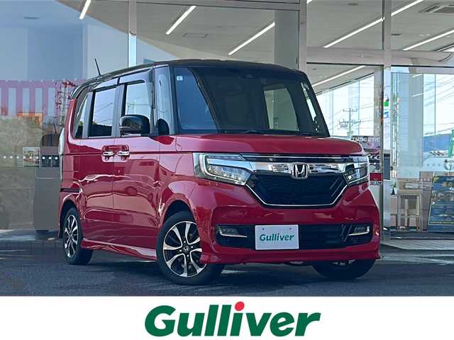 ホンダ Ｎ ＢＯＸ カスタム G L ホンダセンシング 福島県 2019(令1)年 9.1万km ミラノレッド 登録時走行距離：90355km/純正SDナビ/（フルセグTV/CD/DVD/BT接続/AM/FM)/両側Pスライドドア/プッシュスタート/オートライト/電格ミラー/ステアリングスイッチ/クルコン/前後ドライブレコーダー/スペアキー/純正フロアマット/純正AW/LEDヘッドライト/アイドリングストップ/フォグランプ/取扱説明書/保証書