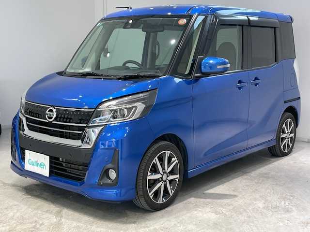 日産 デイズ ルークス HWS X Vセレクション 宮城県 2020(令2)年 7.8万km オーシャンブルーP 4WD/エマージェンシーブレーキ/レーンキープアシスト/オートマチックハイビーム/純正ナビ/・全方位カメラ/・Bluetooth/CD/・フルセグTV/前後コーナーセンサー/両側パワースライド/ETC/プッシュスタート/エンジンスターター/スマートキー/アイドリングストップ/チップアップシート/ベンチシート/シートヒーター（運転席）/LEDヘッドライト/オートライト/フォグランプ/純正アルミホイール/純正フロアマット