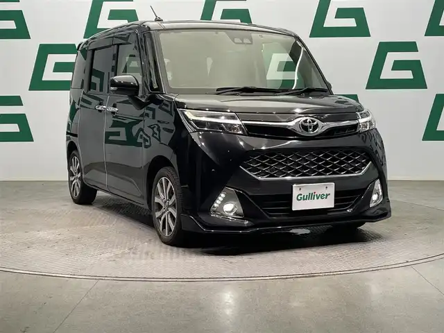 トヨタ タンク カスタムG－T 鹿児島県 2019(令1)年 4.4万km ブラックマイカメタリック 純正ナビ/(フルセグ/Bluetooth/DVD/CD)/前後ドライブレコーダー/バックカメラ/ビルトインETC/両側パワースライドドア/クルーズコントロール/スマートアシストII/　・衝突回避支援ブレーキ機能/　・衝突警報機能/　・車線逸脱警報機能/　・誤発進抑制制御機能/　・先行車発進お知らせ機能/純正アルミホイール/純正フロアマット/LEDヘッドライト