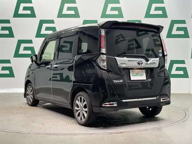 トヨタ タンク カスタムG－T 鹿児島県 2019(令1)年 4.4万km ブラックマイカメタリック 純正ナビ/(フルセグ/Bluetooth/DVD/CD)/前後ドライブレコーダー/バックカメラ/ビルトインETC/両側パワースライドドア/クルーズコントロール/スマートアシストII/　・衝突回避支援ブレーキ機能/　・衝突警報機能/　・車線逸脱警報機能/　・誤発進抑制制御機能/　・先行車発進お知らせ機能/純正アルミホイール/純正フロアマット/LEDヘッドライト