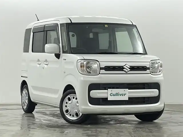 スズキ スペーシア HYBRID G 福島県 2020(令2)年 4.2万km ピュアホワイトP 純正オーディオ/型式：U330BTH/【AM/FM/CD/USB/Bluetooth】/・ETC/・100vコンセント/衝突軽減ブレーキ/車線逸脱警報装置/オートマチックハイビーム/ターボ/両側スライドドア/オートライト/・ハロゲンヘッドライト/盗難防止装置/アイドリングストップ/横滑り防止装置/ABS/純正フロアマット/プッシュスタート/・スマートキー/・スペアキー