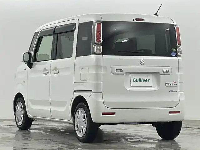 スズキ スペーシア HYBRID G 福島県 2020(令2)年 4.2万km ピュアホワイトP 純正オーディオ/型式：U330BTH/【AM/FM/CD/USB/Bluetooth】/・ETC/・100vコンセント/衝突軽減ブレーキ/車線逸脱警報装置/オートマチックハイビーム/ターボ/両側スライドドア/オートライト/・ハロゲンヘッドライト/盗難防止装置/アイドリングストップ/横滑り防止装置/ABS/純正フロアマット/プッシュスタート/・スマートキー/・スペアキー