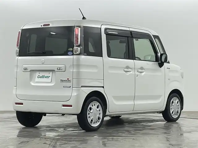スズキ スペーシア HYBRID G 福島県 2020(令2)年 4.2万km ピュアホワイトP 純正オーディオ/型式：U330BTH/【AM/FM/CD/USB/Bluetooth】/・ETC/・100vコンセント/衝突軽減ブレーキ/車線逸脱警報装置/オートマチックハイビーム/ターボ/両側スライドドア/オートライト/・ハロゲンヘッドライト/盗難防止装置/アイドリングストップ/横滑り防止装置/ABS/純正フロアマット/プッシュスタート/・スマートキー/・スペアキー