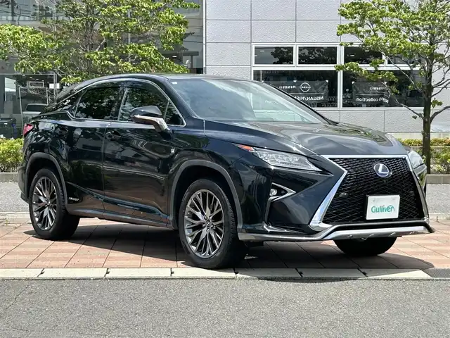 レクサス ＲＸ 450h Fスポーツ 福島県 2016(平28)年 8.6万km グラファイトブラックガラスフレーク ワンオーナー/4WD/純正ナビ（AM/FM/AUX/DISC/SD）/フルセグTV/Bluetooth/バックカメラ/アラウンドビューモニター/純正フロアマット/純正ドライブレコーダー/クルーズコントロール/シートヒーター/エアシート/ステアリングヒーター/レーンアシスト/横滑り防止機能/ヘッドアップディスプレイ/シガーソケット/パワーバックドア/オートビーム/オートハイビーム