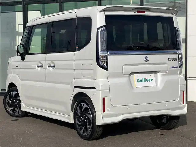スズキ スペーシア カスタム HYBRID XS ターボ 道南・函館 2025(令7)年 0.1千km ピュアホワイトP /純正ナビ//フルセグTV//全周囲カメラ//両側パワースライドドア//シートヒーター//パドルシフト//クルーズコントロール//レーンキープアシスト//衝突被害軽減ブレーキ//コーナーセンサー//ヘッドアップディスプレイ//スマートキー