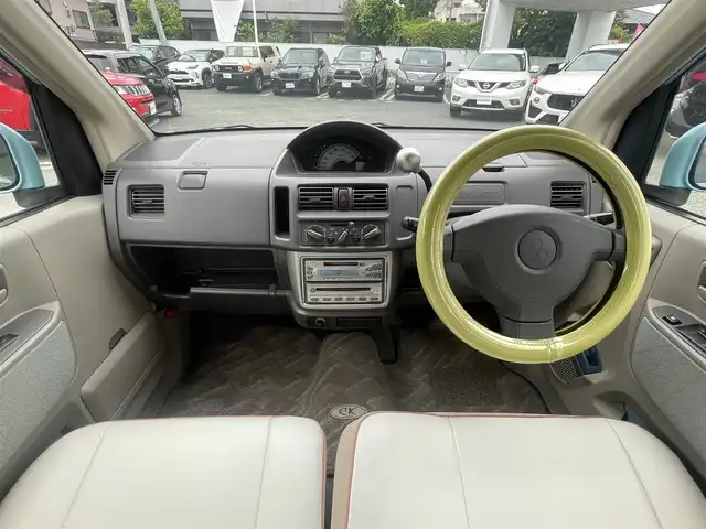 三菱 ｅＫワゴン ブルースタイルエディション 熊本県 2003(平15)年 12.5万km ミディアムブルー 純正カーオーディオ/【CD/MD/FM/AM】/純正フロアマット/革調シートカバー/リモコンキー/ベンチシート/パワーウィンドウ/パワーステアリング/ダブルエアバッグ/ABS/AC/取扱説明書/保証書