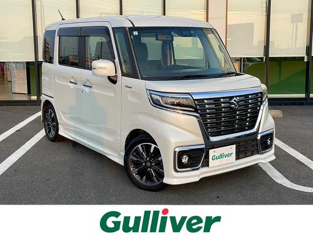 スズキ スペーシア カスタム HYBRID XS ターボ 岐阜県 2019(平31)年 6.3万km ピュアホワイトP 純正ナビ　/ビルトインＥＴＣ　/ドライブレコーダー　/両側パワースライド　/盗難防止装置　/横滑り防止装置　/アイドリングストップ　/コーナーセンサー　/ＬＥＤヘッドライト　/オートライト　/ハーフレザーシート/スマートキー/スペアキー/プッシュスタート/パドルシフト/純正15インチアルミホイール/純正フロアマット