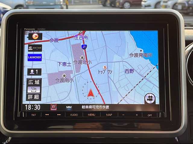 スズキ スペーシア カスタム HYBRID XS ターボ 岐阜県 2019(平31)年 6.3万km ピュアホワイトP 純正ナビ　/ビルトインＥＴＣ　/ドライブレコーダー　/両側パワースライド　/盗難防止装置　/横滑り防止装置　/アイドリングストップ　/コーナーセンサー　/ＬＥＤヘッドライト　/オートライト　/ハーフレザーシート/スマートキー/スペアキー/プッシュスタート/パドルシフト/純正15インチアルミホイール/純正フロアマット