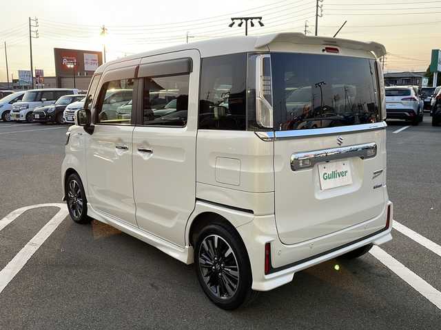 スズキ スペーシア カスタム HYBRID XS ターボ 岐阜県 2019(平31)年 6.3万km ピュアホワイトP 純正ナビ　/ビルトインＥＴＣ　/ドライブレコーダー　/両側パワースライド　/盗難防止装置　/横滑り防止装置　/アイドリングストップ　/コーナーセンサー　/ＬＥＤヘッドライト　/オートライト　/ハーフレザーシート/スマートキー/スペアキー/プッシュスタート/パドルシフト/純正15インチアルミホイール/純正フロアマット