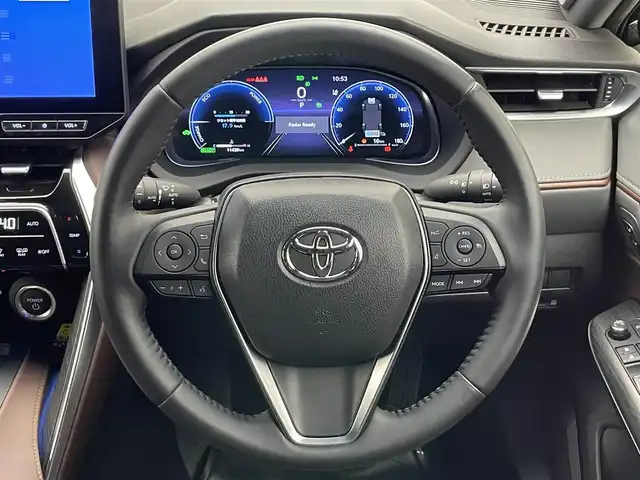 トヨタ ハリアー ハイブリッド Z レザーパッケージ 愛知県 2024(令6)年 1.2万km プレシャスブラックパール 純正１２．３型ナビ　ＪＢＬサウンド　フルセグ　全方位カメラ　パノラマムーンルーフ　デジタルインナーミラー　ＢＳＭ　黒革　温・冷シート　ＨＵＤ　衝突軽減　ＬＥＤオートライト　ドラレコ　ＥＴＣ２．０　禁煙