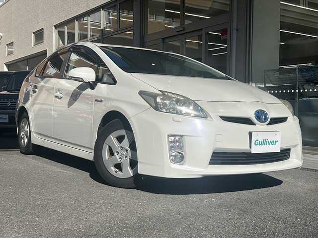 トヨタ プリウス S　LEDエディション 高知県 2010(平22)年 9万km ホワイトパールクリスタルシャイン ETC/アイドリングストップ/ナビ/Bluetooth接続/エンジンスタートボタン/スマートキー/フロアマット純正/ABS/盗難防止装置/LEDヘッドライト/エアバッグ　W+サイド