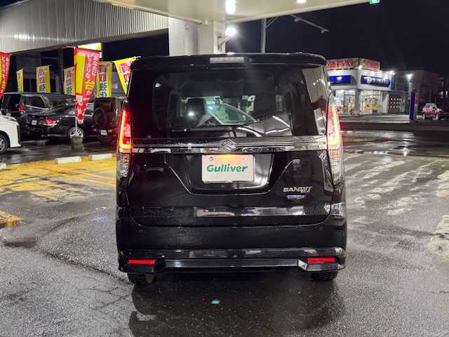 スズキ ソリオ バンディット HV MV 道東・釧路十勝 2022(令4)年 3.9万km スーパーブラックパール 4WD/ワンオーナー/純正メモリーナビ/  （DVD/CD/フルセグTV/Bluetooth）/全方位カメラ/衝突軽減ブレーキ/レーンキープアシスト/レーダークルーズコントロール/シートヒーター/コーナーセンサー/片側パワースライドドア/アイドリングストップ/横滑り防止装置/革巻きステアリング/ステアリングリモコン/ミラーヒーター/電動格納ミラー/ウィンカーミラー/ドライブレコーダー/ビルトインETC/純正ドアバイザー/純正フロアマット/スマートキー/エンジンプッシュスタート/スペアキー/取扱説明書/保証書/社外15インチアルミホイール/夏タイヤ積み込み/　　（165/65R15、4mm、純正AW）