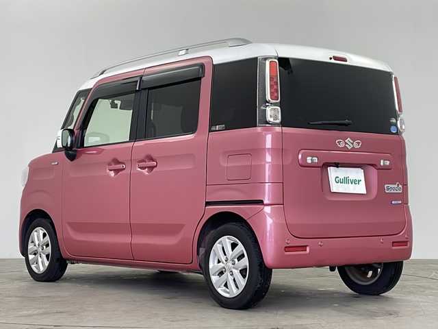 スズキ スペーシア HYBRID X 千葉県 2019(平31)年 5.4万km チアフルピンクメタリック/ホワイト2トーンルーフ 純正SDナビ/（フルセグ/Bluetooth/CD/DVD/AM/FM）/バックカメラ/両側パワースライドドア/ドライブレコーダー/ETC/LEDヘッドライト/D席シートヒーター/プッシュスタートボタン/アイドリングストップ/ドアバイザー/リアサーキュレーター/リアソナー