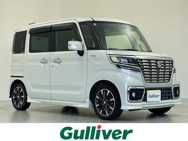 スズキ スペーシア カスタム HYBRID XS 愛知県 2020(令2)年 2.7万km ピュアホワイトP 純正ナビ/・フルセグTV/・DVD/・Bluetooth/・AUX/前後ドライブレコーダー/サーキュレーター/コーナーセンサー/アイドリングストップ/ヒートシーター/パーキングアシスト/ウィンカーミラー/車線逸脱システム/衝突被害軽減ブレーキ/パーソナルテーブル