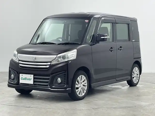 スズキ スペーシア カスタム GS 群馬県 2016(平28)年 7万km ムーンライトバイオレットPM ナビ　片側電動スライドドア　シートヒーター　前後ドライブレコーダー　ステアリングスイッチ　ＨＩＤヘッドライト　オートライト　フォグランプ　スマートキー　アイトドリングストップ　純正アルミホイール　禁煙