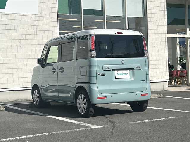 マツダ フレアワゴン ハイブリッド XS 静岡県 2022(令4)年 2.7万km ライトブルーⅡ /プッシュスタート//スマートキー//社外ナビ(KXM-506W)/　フルセグTV/BTオーディオ/DVD//前後ドライブレコーダー//コーナーセンサー//ETC//両側パワースライドドア//シートヒーター//衝突軽減ブレーキ//レーンキープアシスト//オートライト//サイド・カーテンエアバック