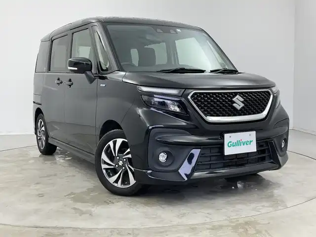 スズキ ソリオ バンディット HV MV 新潟県 2023(令5)年 3.5万km スーパーブラックパール ケンウッドメモリナビ/(MDV-D310)/(CD.ワンセグ.Bluetooth)/バックカメラ/デュアルカメラブレーキサポート/レーダークルーズコントロール/レーンキープアシスト/革巻きステアリング/LEDオートライト/フォグランプ/両側パワースライドドア/ヘッドアップディスプレイ/リアコーナーセンサー/前席シートヒーター/プッシュスタート/スマートキー