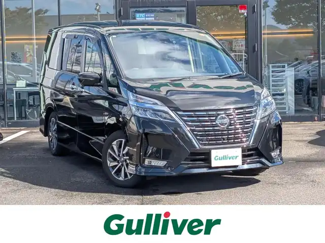 日産 セレナ ハイウェイスター V 福井県 2021(令3)年 1.9万km 黒 社外ナビTV/(TV/Bluetooth/CD/DVD)/社外11.6インチ後席フリップダウンモニター/全方位モニター/プロパイロット/エマージェンシーブレーキ/レーダークルーズコントロール/アイドリングストップ/オートブレーキホールド/両側電動パワースライドドア/3列シート/純正AW/純正フロアマット/ETC2.0/ドライブレコーダー/スマートキー