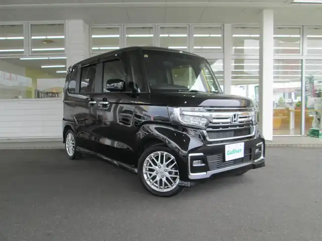 ホンダ Ｎ ＢＯＸ カスタム L ターボ 千葉県 2021(令3)年 2.8万km クリスタルブラックパール ワンオーナー/純正ナビ、フルセグTV/バックカメラ/純正オーディオ【DVD/CD/BT/SD/USB】/Honda SENSING/両側パワースライドドア/LEDヘッドライト&LEDフォグランプ/ヘッドライトレベライザー/レーダークルーズコントロール/パドルシフト付き革巻きステアリング/ナビ連動ステアリングスイッチ/ハーフレザーシート/前席シートヒーター/リアコーナーセンサー/ビルトインETC、スペアキー/取扱説明書/新車時保証書/ナビ取扱説明書/ホンダ整備記録簿(R4/5/6)