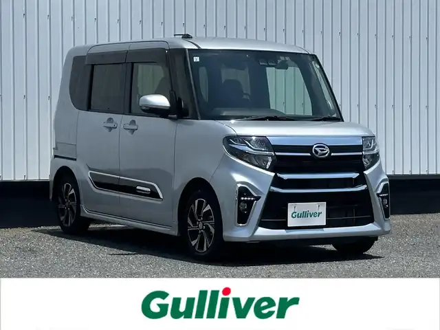 ダイハツ タント カスタム X スタイルセレクション 千葉県 2021(令3)年 0.7万km ブライトシルバーメタリック 純正9インチナビ/(AM FM フルセグTV DVD CD BT)/バックカメラ/衝突被害軽減システム/両側パワースライドドア/横滑り防止装置/ETC/360°ドライブレコーダー/アイドリングストップ/LEDヘッドライト/フォグランプ/オートライト/ウィンカーミラー/電動格納ミラー/純正14インチAW/シートヒーター/シートリフター/プッシュスタート/スマートキー/フロアマット/ドアバイザー/スペアキー/取扱説明書/保証書