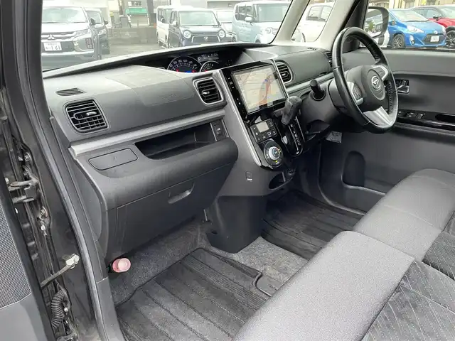 ダイハツ タント カスタム RS SA 静岡県 2014(平26)年 7.9万km ブラックマイカメタリック ワンオーナー/純正SDナビ・フルセグTV/DVD/CD/USB/SD/Bluetooth/バックカメラ/両側パワースライド/スマートアシスト（衝突回避支援システム）/・低速域衝突回避支援ブレーキ機能/・誤発進抑制制御機能/・先行車発進お知らせ機能/・VSC/・TRC/純正エアロ/純正15インチAW/LEDライト/スマートキー/スペアキー/プッシュスタート/新車時保証書/取扱説明書