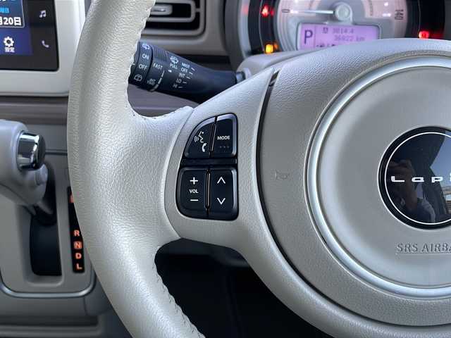 スズキ ラパン X 山口県 2022(令4)年 3.7万km ピュアホワイトP ワンオーナー/純正ディスプレイオーディオ/・Bluetooth接続オーディオ/・USB接続/・Apple CarPlay/・Android　Auto/バックカメラ/ETC/スズキセーフティサポート/・デュアルセンサーブレーキサポート/・誤発進抑制制御/・車線逸脱警報/・ふらつき警報機能/・先行車発進お知らせ機能/・後退時ブレーキサポート/・後方誤発進抑制制御/・リヤパーキングセンサー/純正LEDヘッドライト/オートライト/プッシュスタート/スマートキー/スペアキー有/取扱説明書/保証書