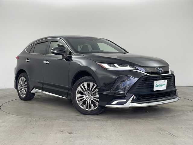 トヨタ ハリアー ハイブリッド Z レザーパッケージ 兵庫県 2020(令2)年 6.1万km プレシャスブラックパール ・ワンオーナー車/・純正ナビ（TV/USB/AUX/BT/MiraCast)/・パノラミックビューモニター/・ＪＢＬブレミアムサウンド/・ビルトインＥＴＣ2.0/・モデリスタエアロ/・トヨタセーフティセンス/・プリクラッシュセーフティ/・レーントレーシングアラート（LTA)/・リヤクロストラフィックアラート（RCTA)/・パーキングサポートブレーキ(PKSB)/・ロードサインアシスト(RSA)/・レーダークルーズコントロール/・ブラインドスポットモニター/・ヘッドアップディスプレイ/・クリアランスソナー/・オートマチックハイビーム/・先行車発進告知/・パワーバックドア/・レザーシート/・前席パワーシート/・前席シートヒーター/・前席エアシート/・ステアリングヒーター/・ドアミラーヒーター/・nanoeX/・デジタルインナーミラー/・LEDライト/・LEDフォグランプ/・スマートキー
