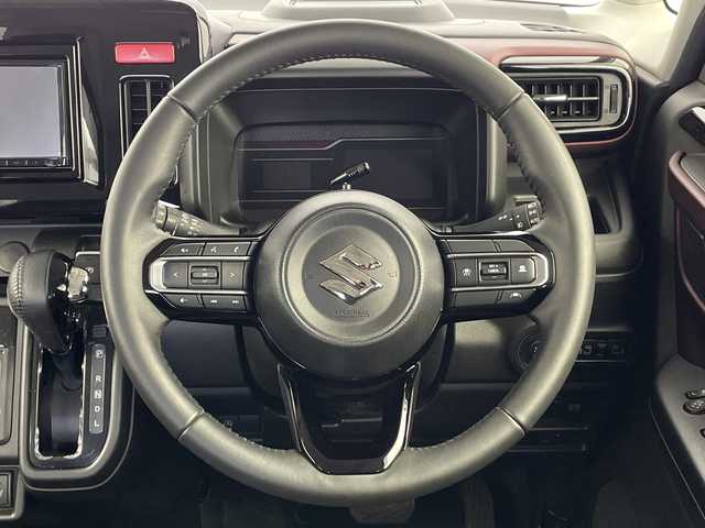 スズキ スペーシア カスタム HYBRID XS 新潟県 2024(令6)年 3.2万km インディゴブルーメタリック ワンオーナー/KENWOODメモリナビ【MDV-D711】/　フルセグTV/Bluetooth/CD/DVD/USB/衝突被害軽減ブレーキ/レーンキープアシスト/レーダークルーズコントロール/ハーフレザーシート/前席シートヒーター/両側パワースライドドア/前後ドライブレコーダー/バックモニター/ビルトインETC/前後コーナーセンサー/オートマチックハイビーム/LEDヘッドライト/オートライト/アイドリングストップ/ステアリングヒーター/レザーステアリング/ステアリングスイッチ