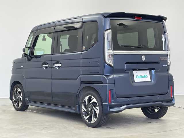 スズキ スペーシア カスタム HYBRID XS 新潟県 2024(令6)年 3.2万km インディゴブルーメタリック ワンオーナー/KENWOODメモリナビ【MDV-D711】/　フルセグTV/Bluetooth/CD/DVD/USB/衝突被害軽減ブレーキ/レーンキープアシスト/レーダークルーズコントロール/ハーフレザーシート/前席シートヒーター/両側パワースライドドア/前後ドライブレコーダー/バックモニター/ビルトインETC/前後コーナーセンサー/オートマチックハイビーム/LEDヘッドライト/オートライト/アイドリングストップ/ステアリングヒーター/レザーステアリング/ステアリングスイッチ