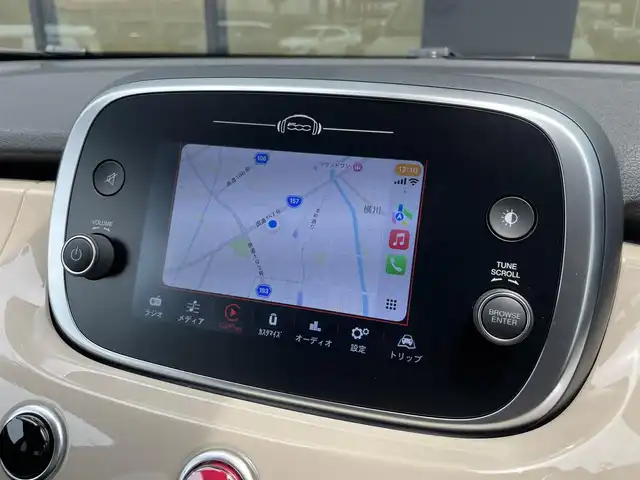 フィアット ５００Ｘ クロス 石川県 2019(令1)年 2.8万km ベージュ ワンオーナー/純正ディスプレイオーディオ/（BT/FM/AM）/黒レザーシート/パワーシート/シートヒーター/パドルシフト/バックカメラ/前後ドライブレコーダー/前後フォグライト/ルーフキャリー/前後コーナーセンサー/純正LEDオートヘッドライト/スペアキー1本/ETC/記録簿